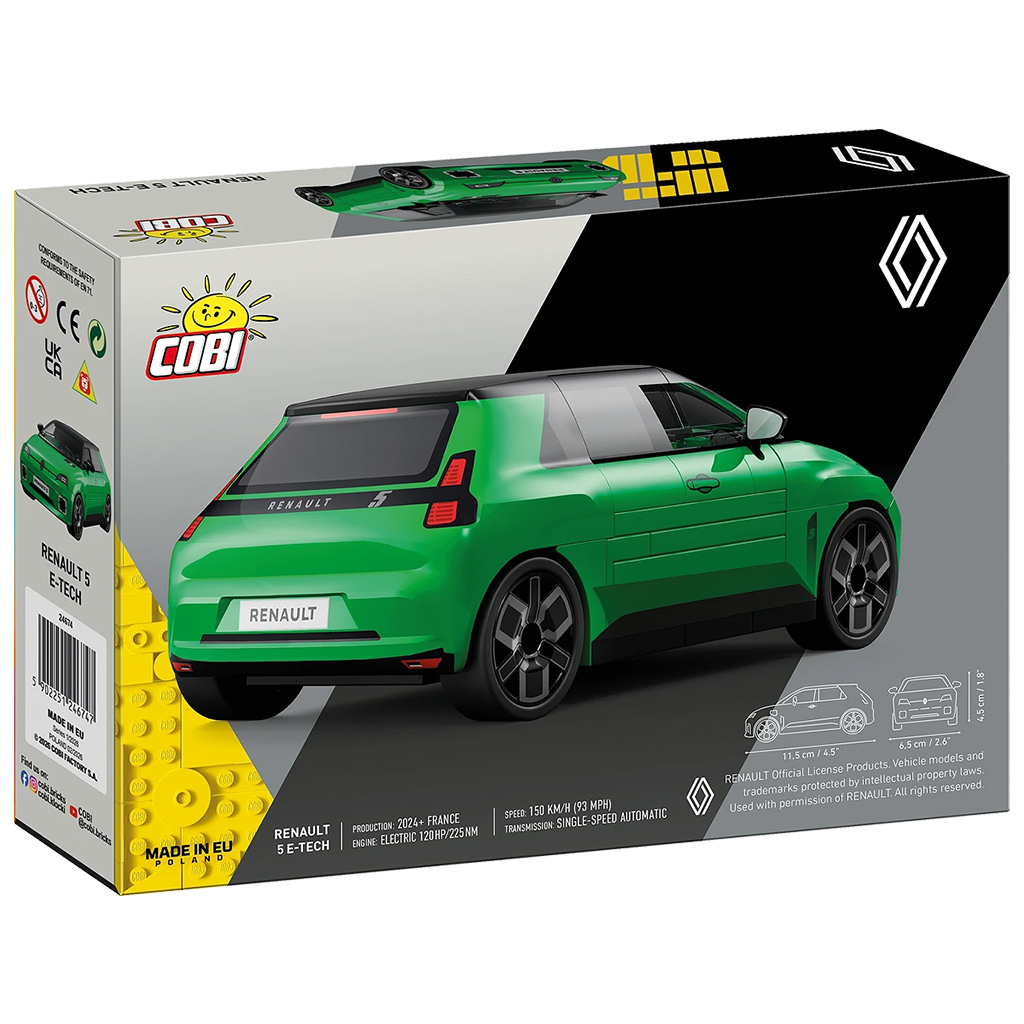 COBI: Renault 5 E-Tech zöld autó építőjáték (24674) kép 4