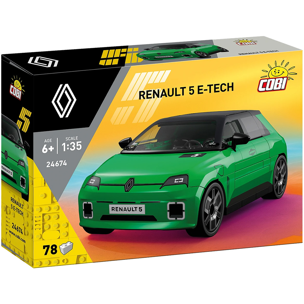 COBI: Renault 5 E-Tech zöld autó építőjáték (24674) kép 1