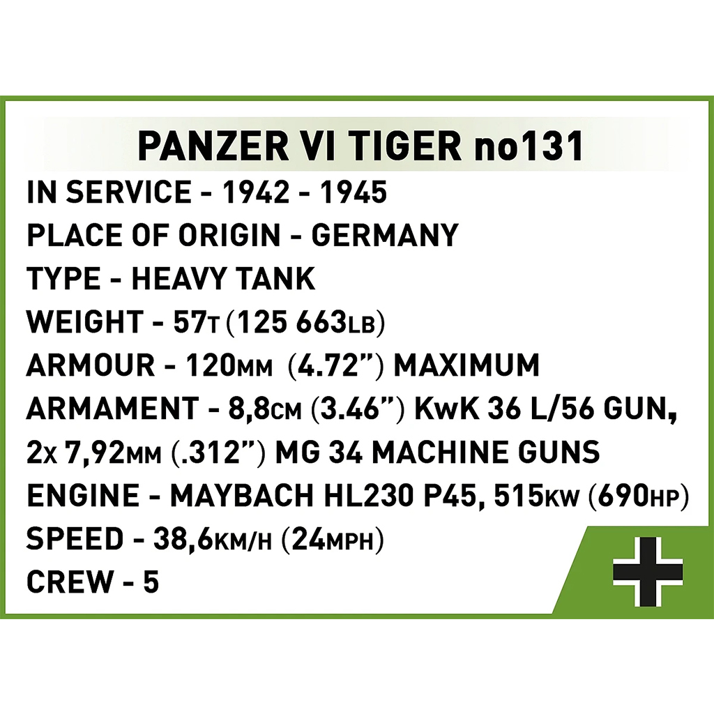 COBI: Panzer VI Tiger no131 építőjáték (2588) kép 8