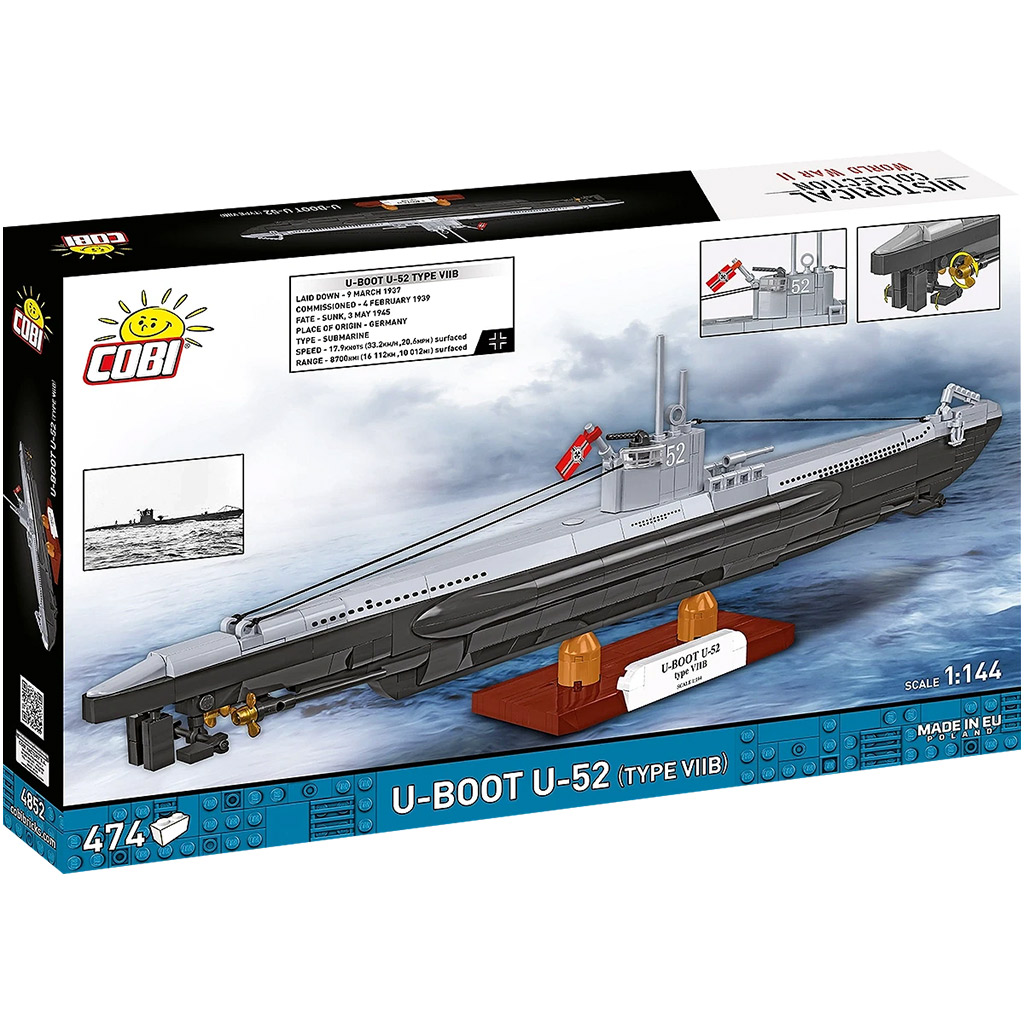 COBI: WW II U-Boot U-52 (Type VIIB) hajó építőjáték (4852) kép 7