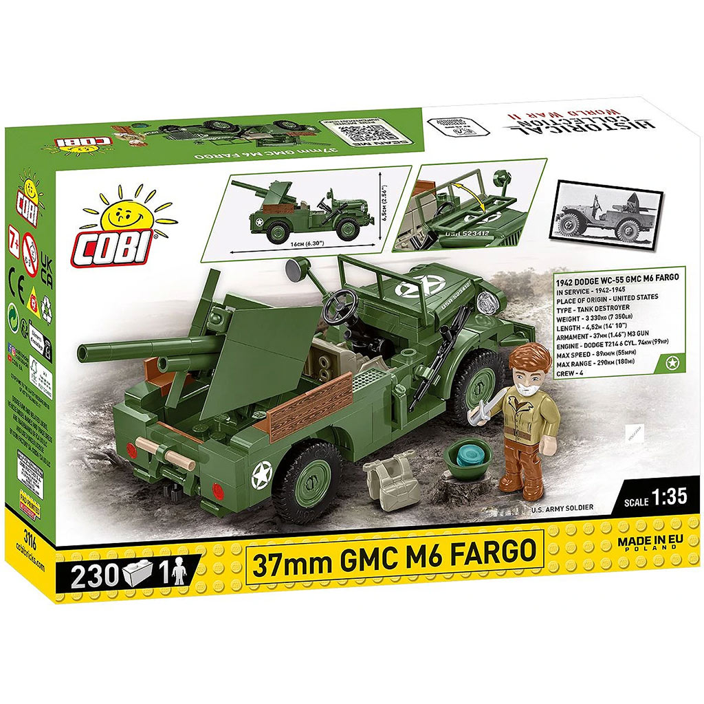COBI: WW II 37mm GMC M6 Fargo építőjáték (3116) kép 6