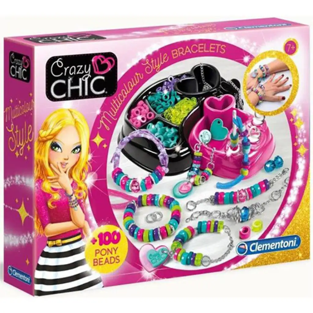 Crazy Chic Multicolour Style karkötő készítő szett - Clementoni kép 1