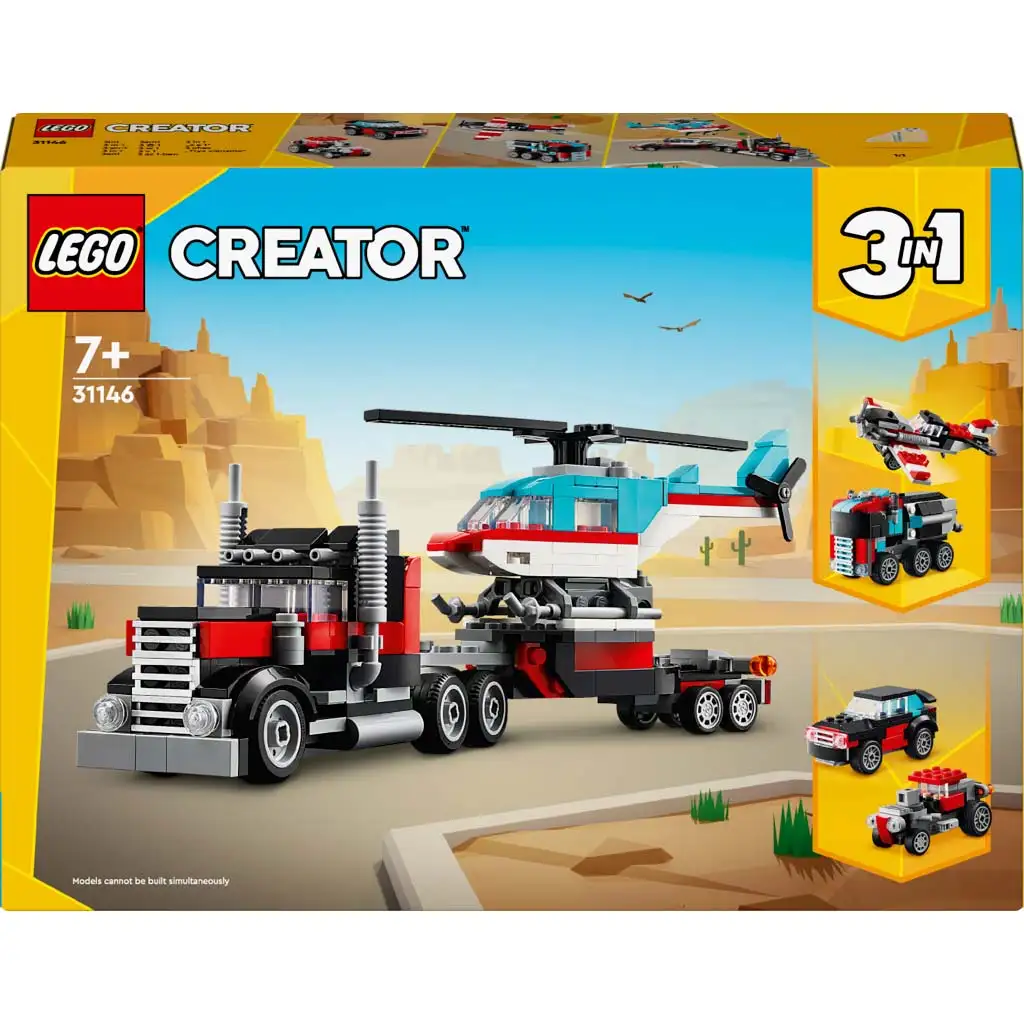 LEGO® Creator: Platós teherautó és helikopter (31146) kép 1