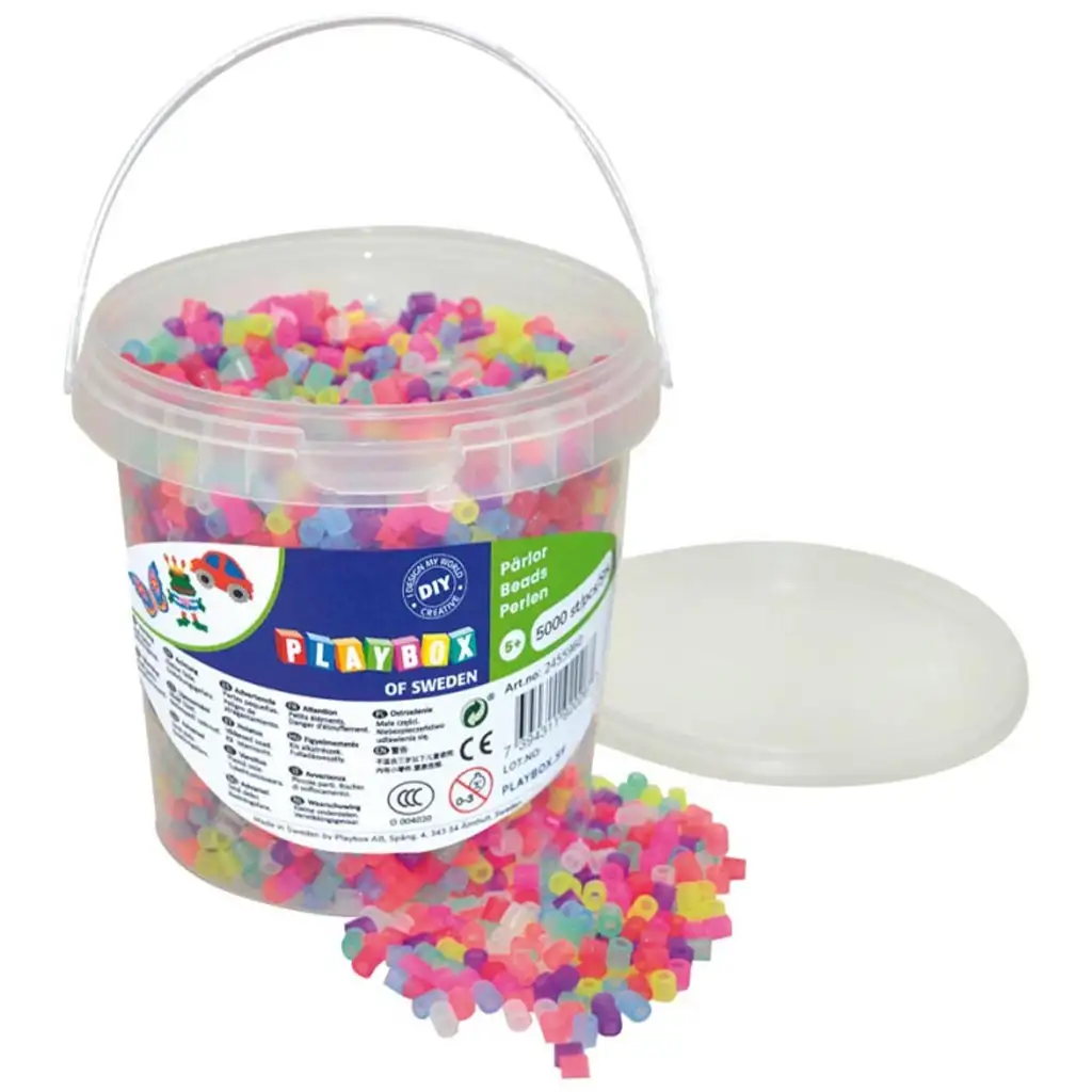 PlayBox: 5mm-es MIDI vasalható csillogó gyöngy 5000db-os mix kép 1
