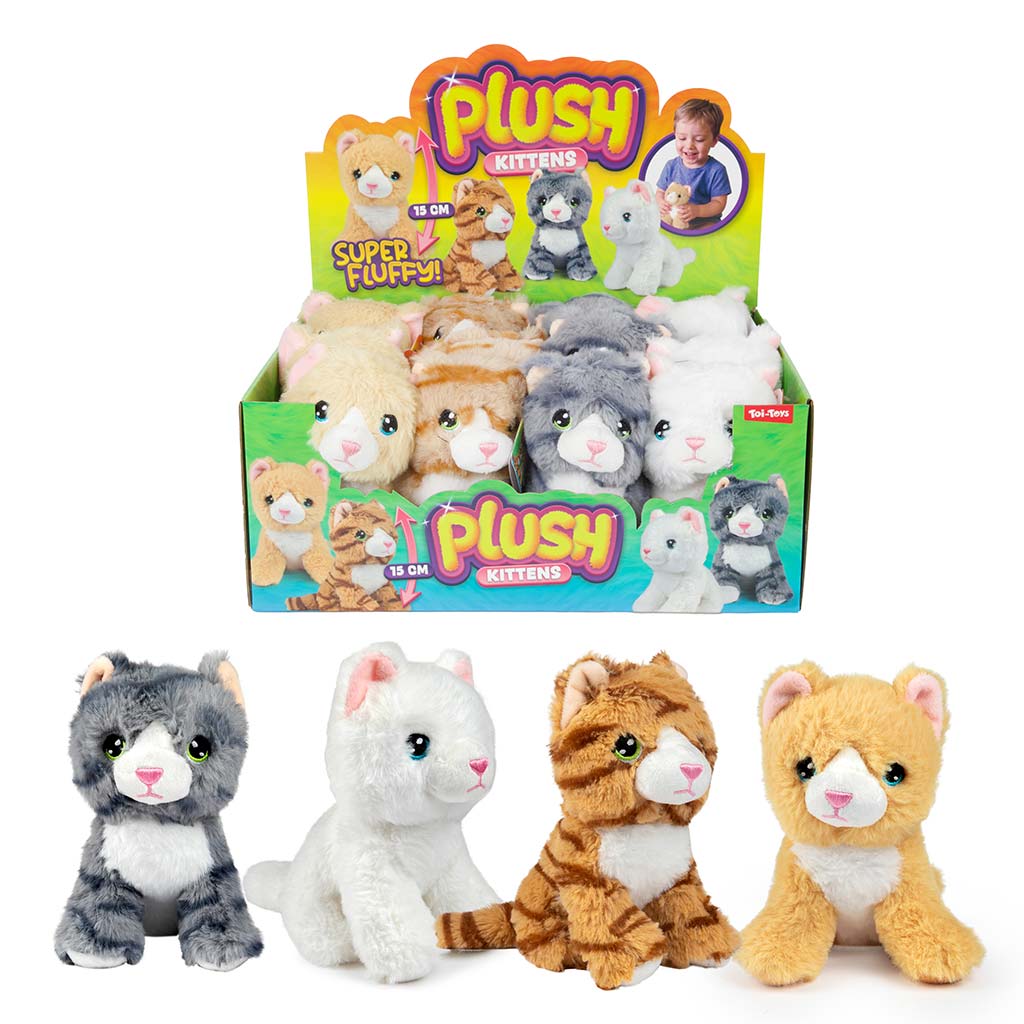 Cuki cica plüss 15cm-es többféle változatban 1db kép 1