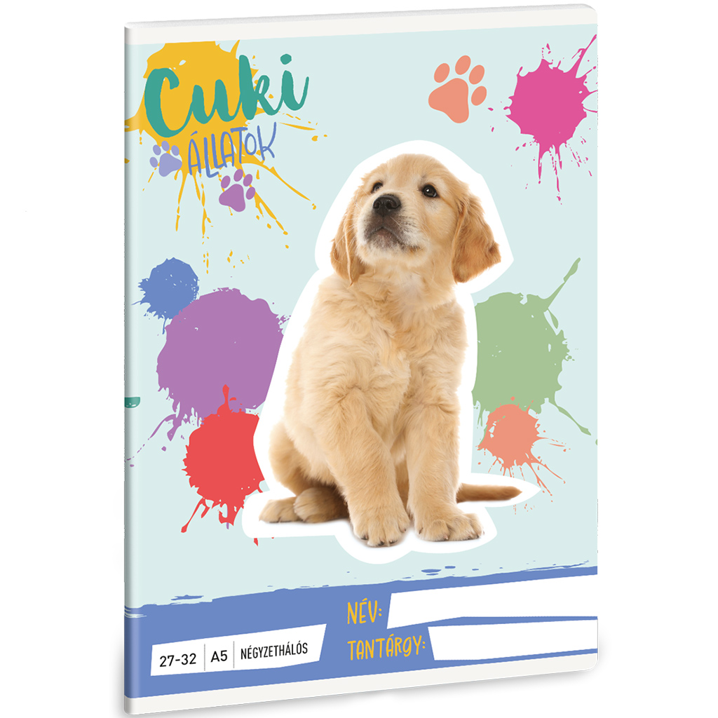 Ars Una: Cuki Állatok - Golden retriever kockás füzet A/5 27-32 kép 1