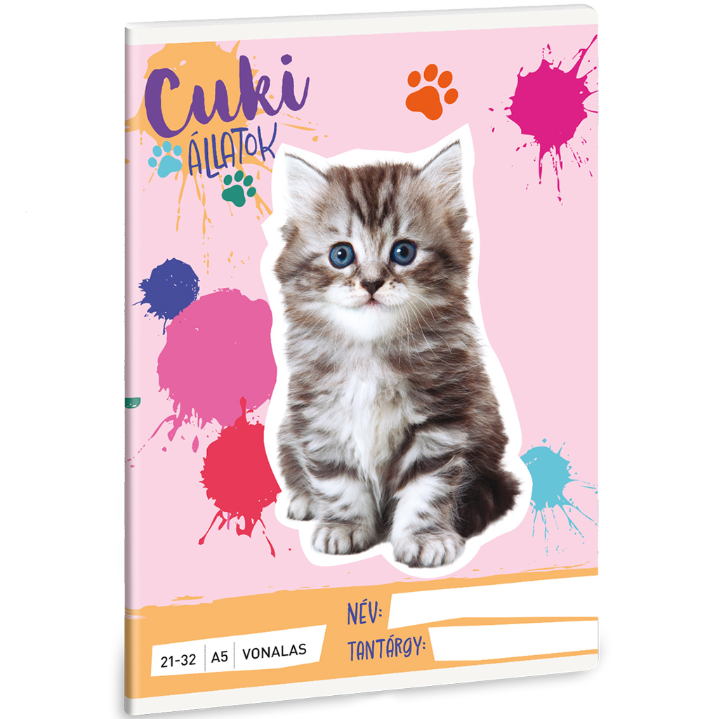 Ars Una: Cuki Állatok - Perzsa cica vonalas füzet A/5 21-32 kép 1