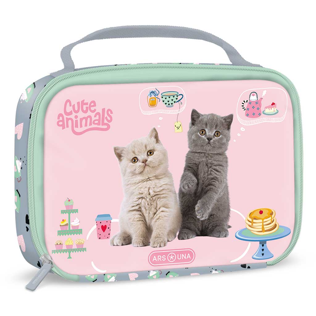 Ars Una: Cute Animals Tea party cicás thermo uzsonnás táska 20x14x6,5cm kép 1