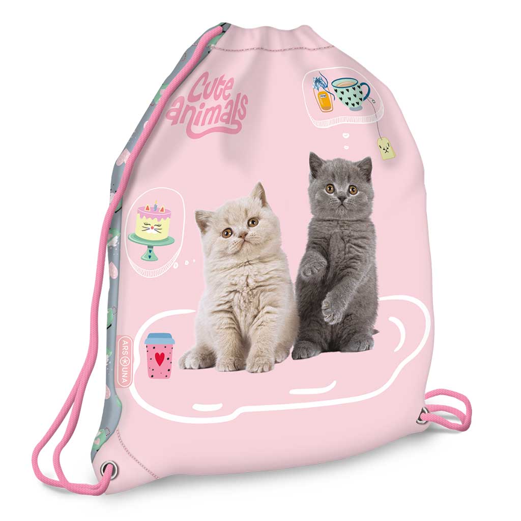 Ars Una: Cute Animals Tea Party cicás tornazsák, sportzsák 32x42cm kép 1