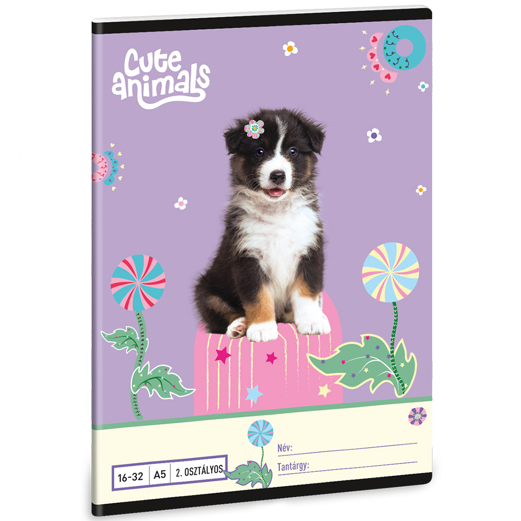 Ars Una: Cute Animals-Aussie 2.osztályos vonalas füzet A/5 16-32 kép 1