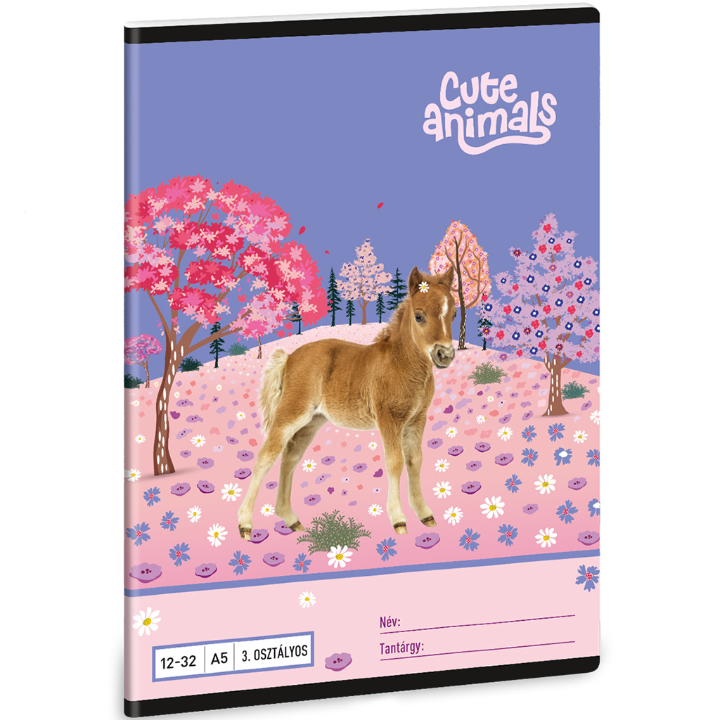 Ars Una: Cute Animals - Horse A/5 3.osztályos vonalas füzet 12-32 kép 1