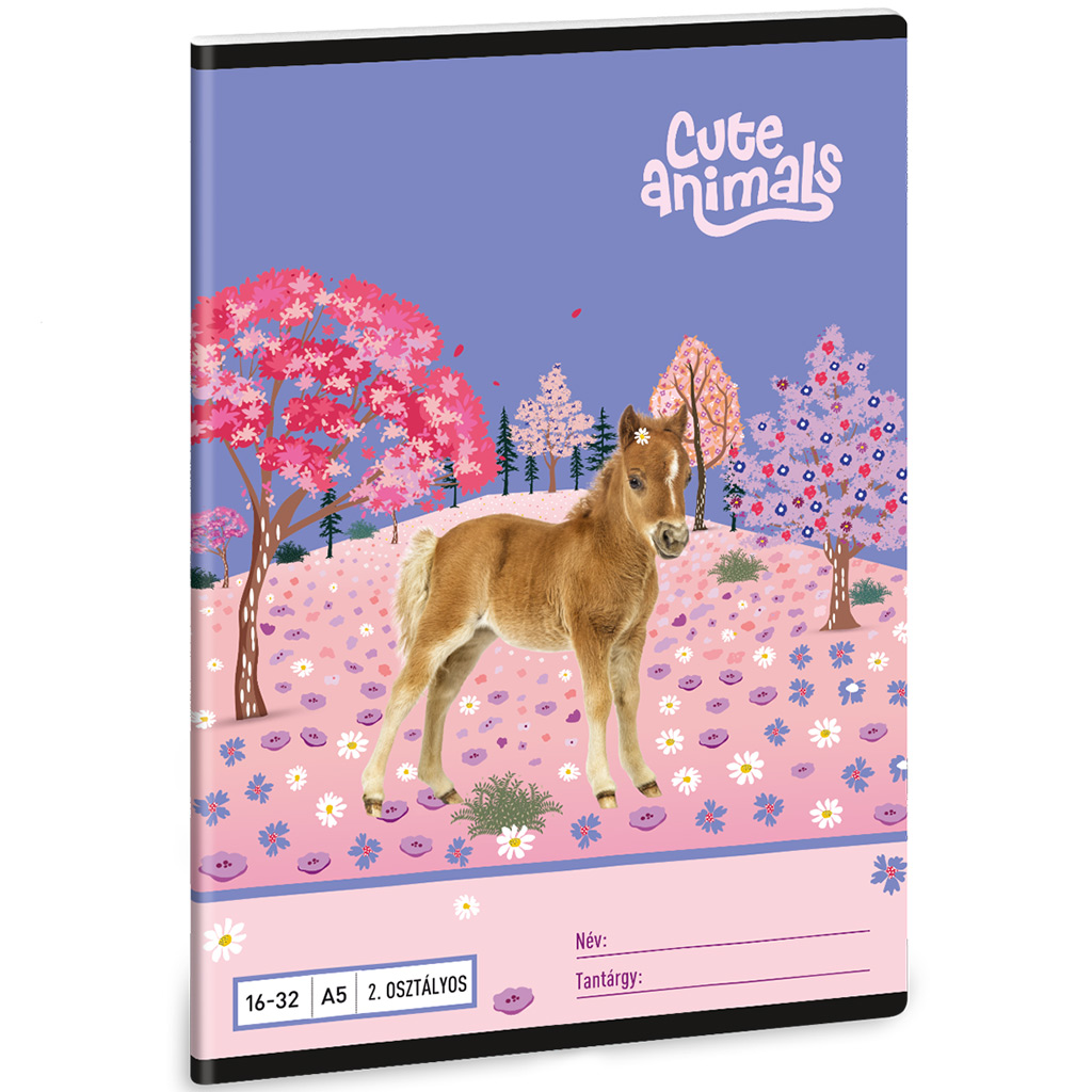 Ars Una: Cute Animals-Horse 2.osztályos vonalas füzet A/5 16-32 kép 1