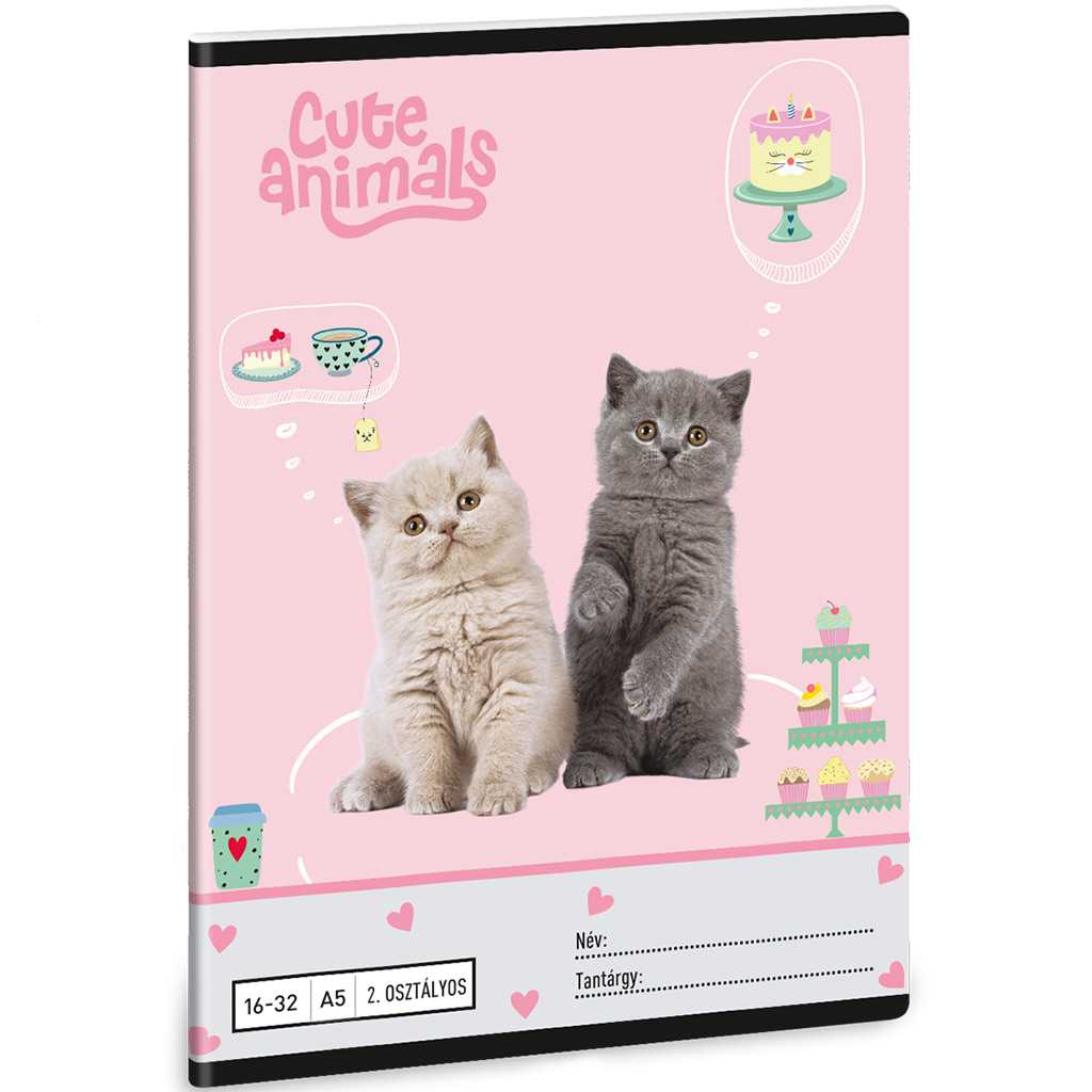 Ars Una: Cute Animals-tea party 2.osztályos vonalas füzet A/5 16-32 kép 1