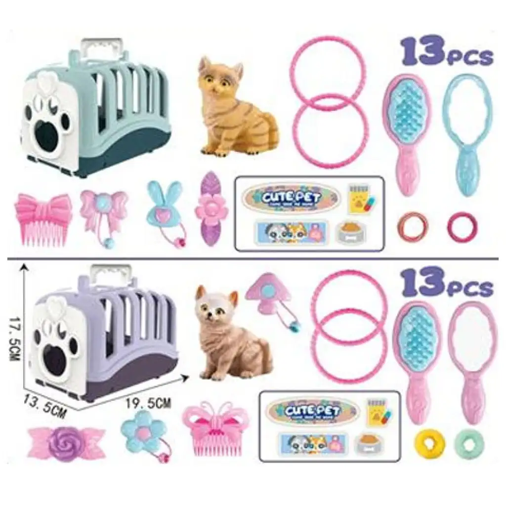 Cute Pet cicás kisállathordozó játékszett kétféle változatban kép 1