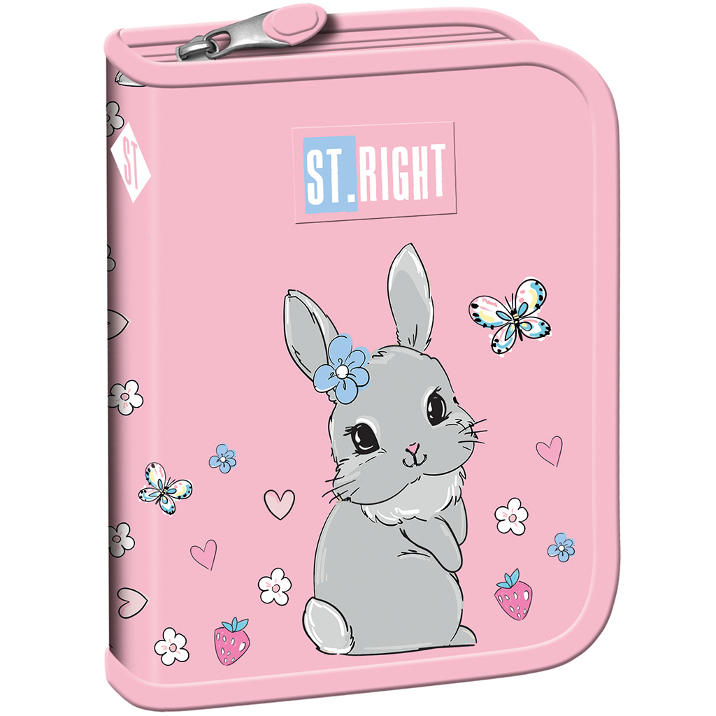 St.Right Cute Rabbit nyuszi mintás kihajtható tolltartó PC03 20,5x14x3,5cm kép 1
