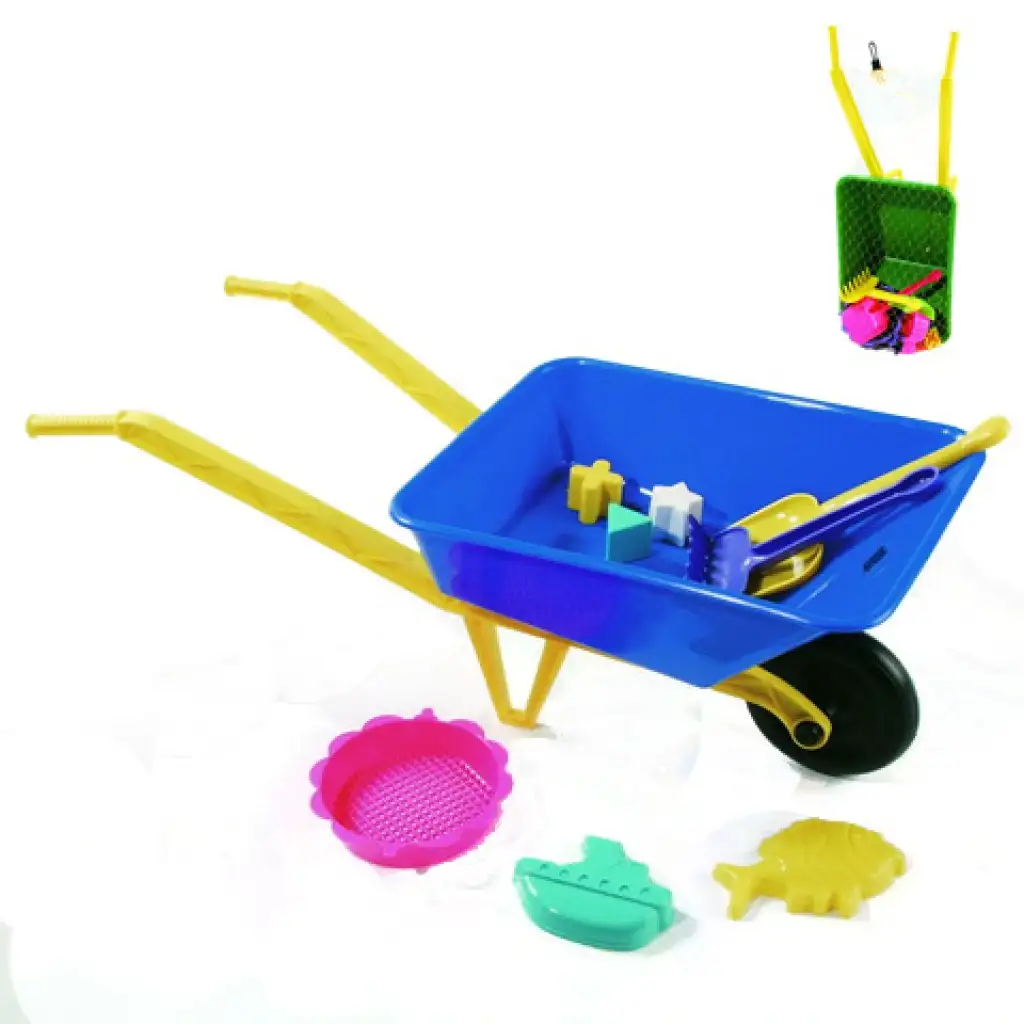 Nagy homokozó talicska szerszámokkal - D-Toys kép 1