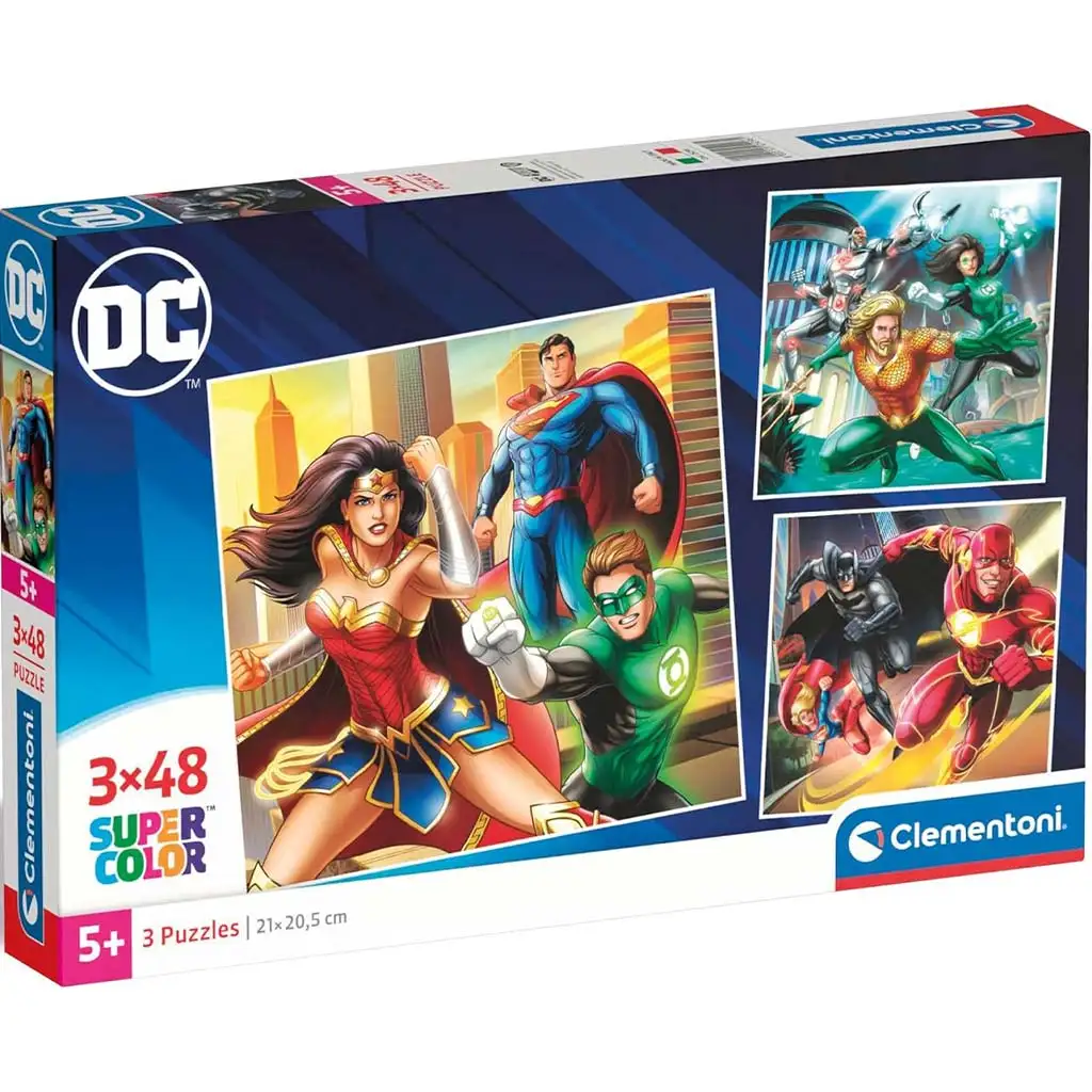 DC Az igazság ligája 3x48db-os Supercolor puzzle - Clementoni kép 1
