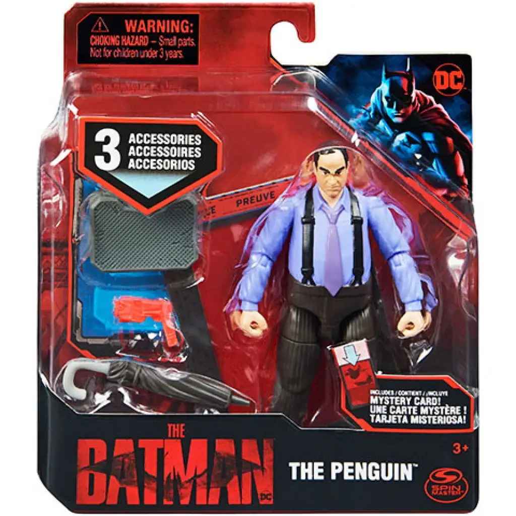 DC Comics: The Batman Pingvin játékfigura kiegészítőkkel 10cm - Spin Master kép 1