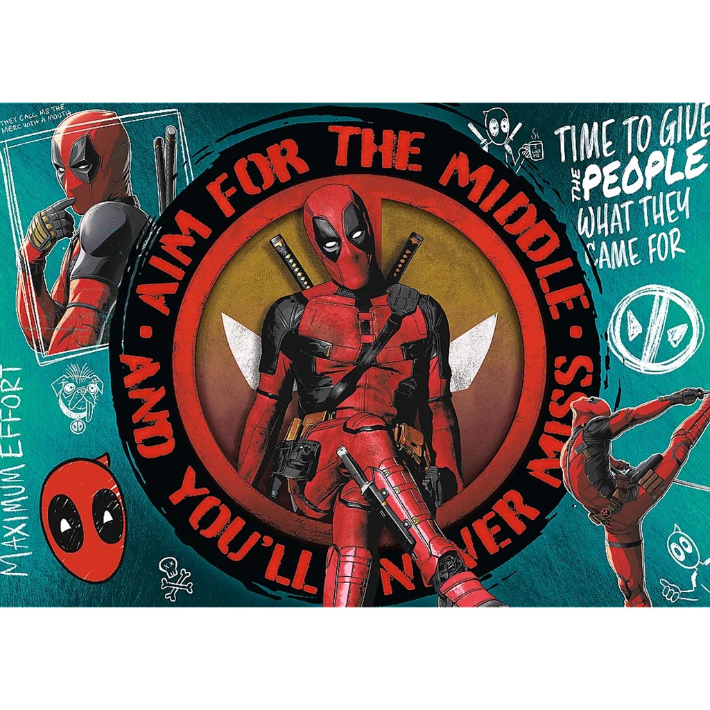 Deadpool Káosz, poén és katanák 1000db-os Prémium plus quality puzzle - Trefl kép 2