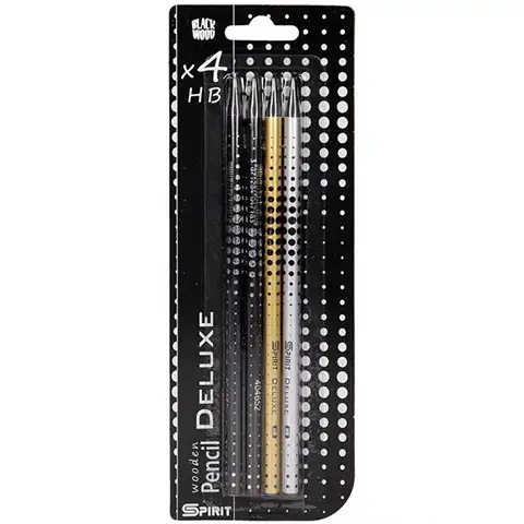 Spirit: Deluxe grafit ceruza fekete fa 4db-os szett kép 1