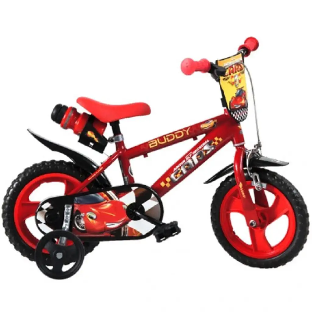 Cars piros gyerek bicikli 12-es méretben - Dino Bikes kerékpár kép 1