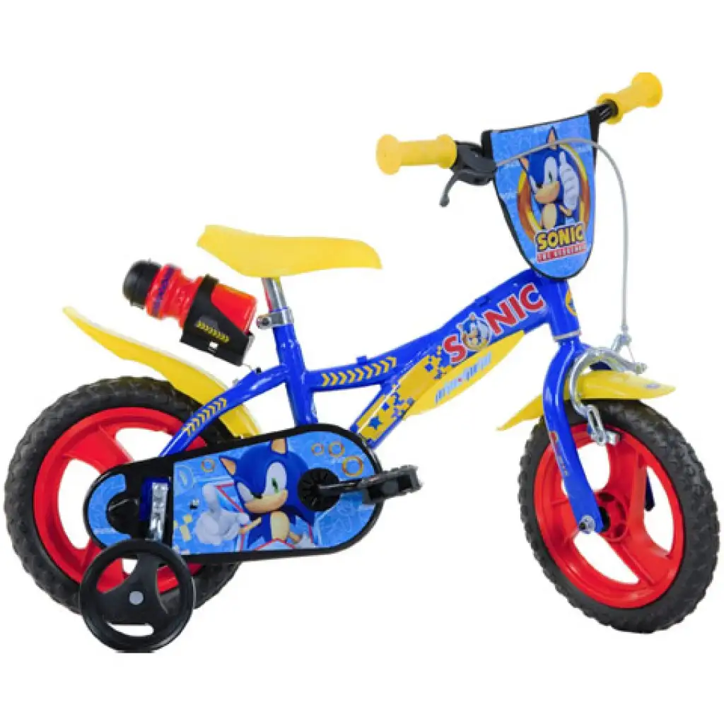 Sonic kék-sárga gyerek bicikli 12-es méretben - Dino Bikes kerékpár kép 1