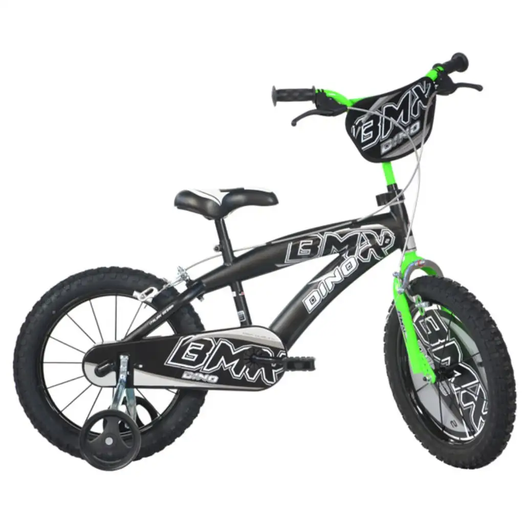 BMX fekete-zöld gyerek bicikli 14-es méretben - Dino Bikes kerékpár kép 1
