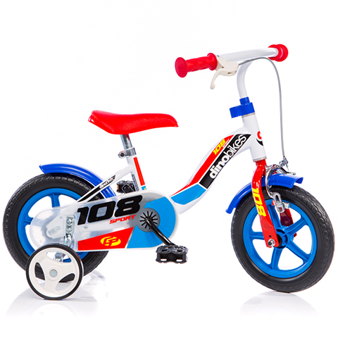 Dino Sport kék-fehér-piros gyerek bicikli 10-es méretben - Dino Bikes kerékpár kép 1