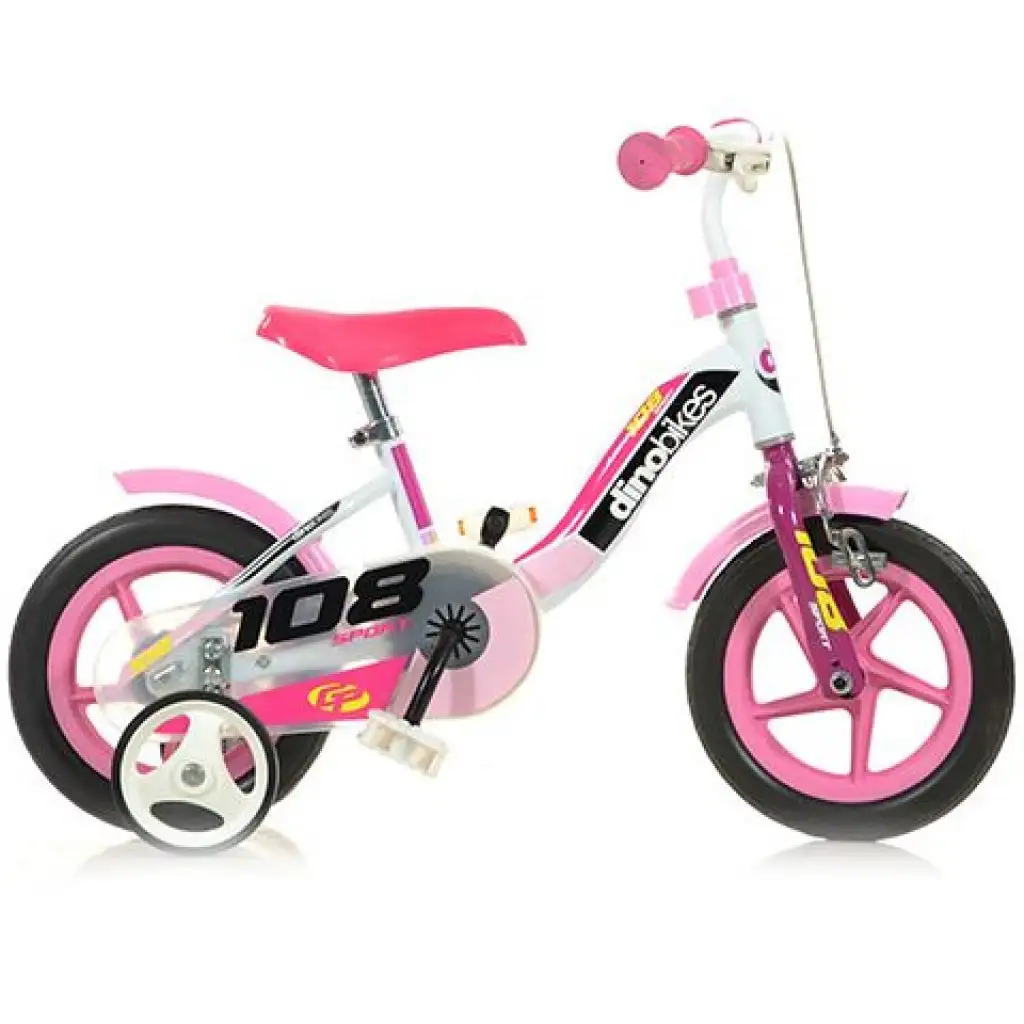 Dino Sport 108 rózsaszín-fehér gyerek bicikli 10-es méretben - Dino Bikes kerékpár kép 1