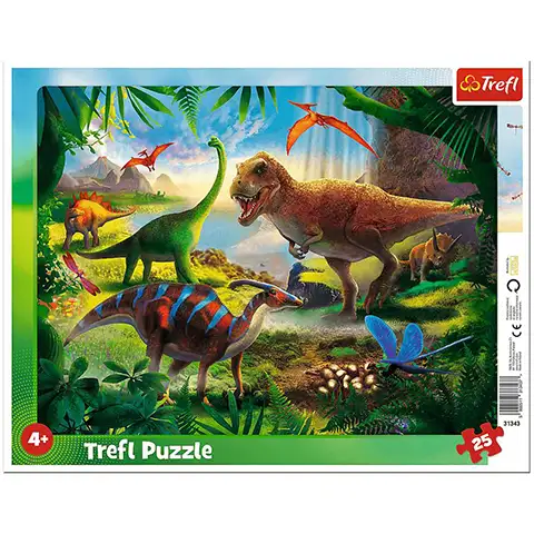 Dinoszauruszok 25 db-os keretes puzzle - Trefl kép 1