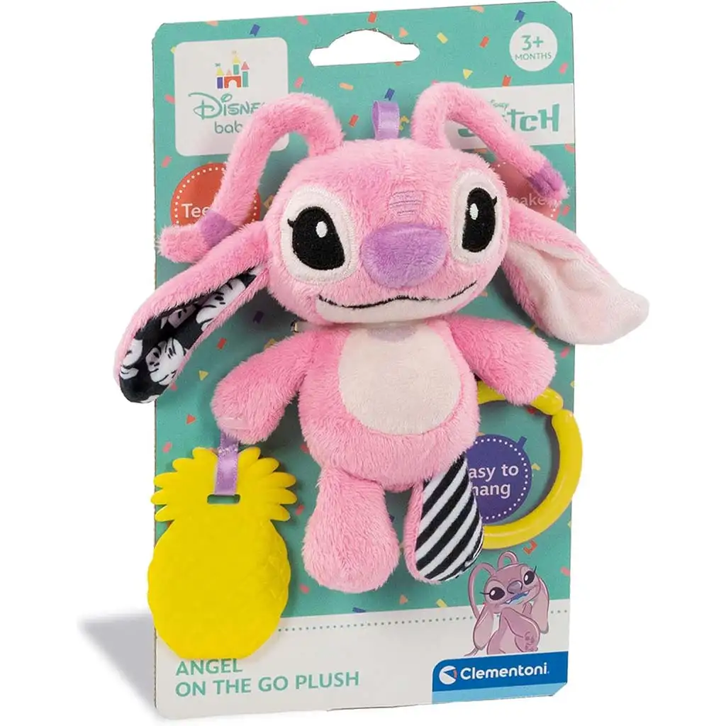 Disney Stitch Angel plüss csörgővel és rágókával - Clementoni Baby kép 1