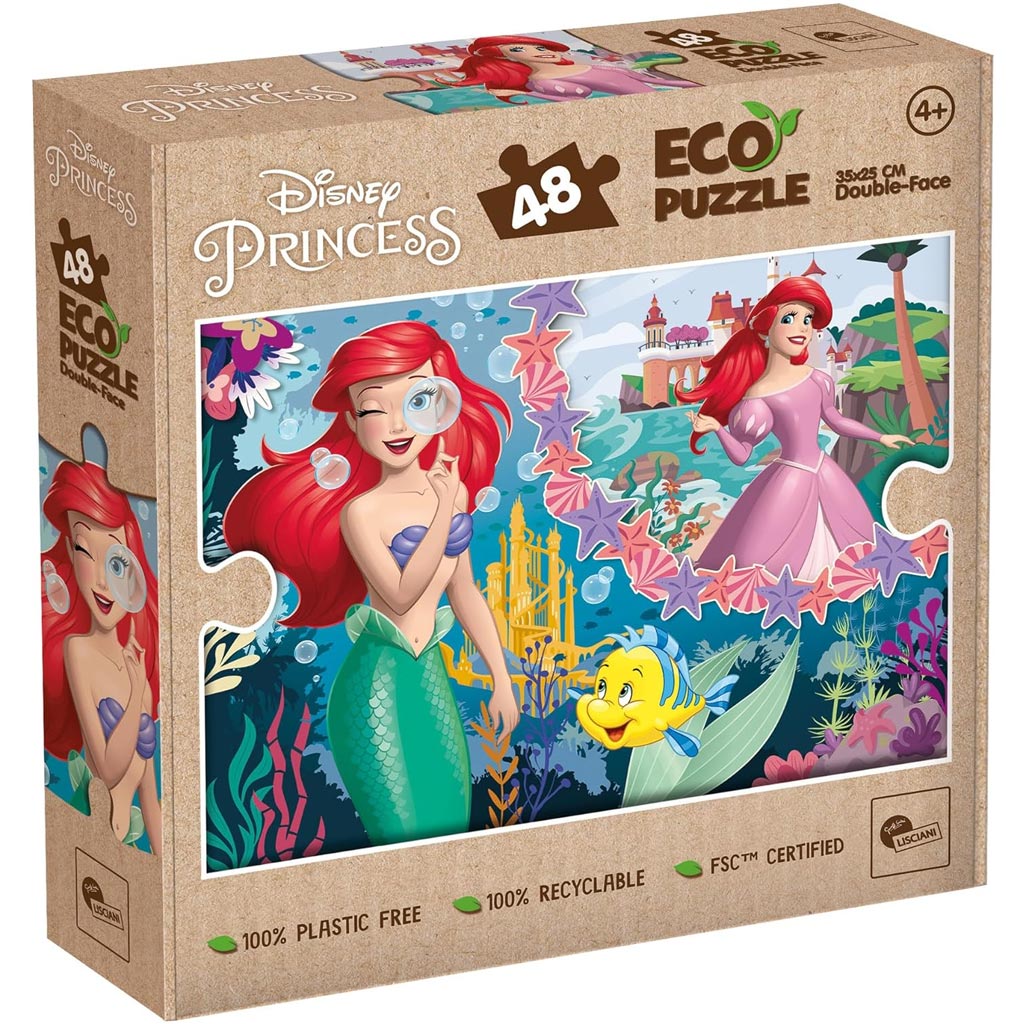 Ariel két világa 2 az 1-ben 48db-os Eco mini puzzle és színező 35x25cm - Lisciani kép 1