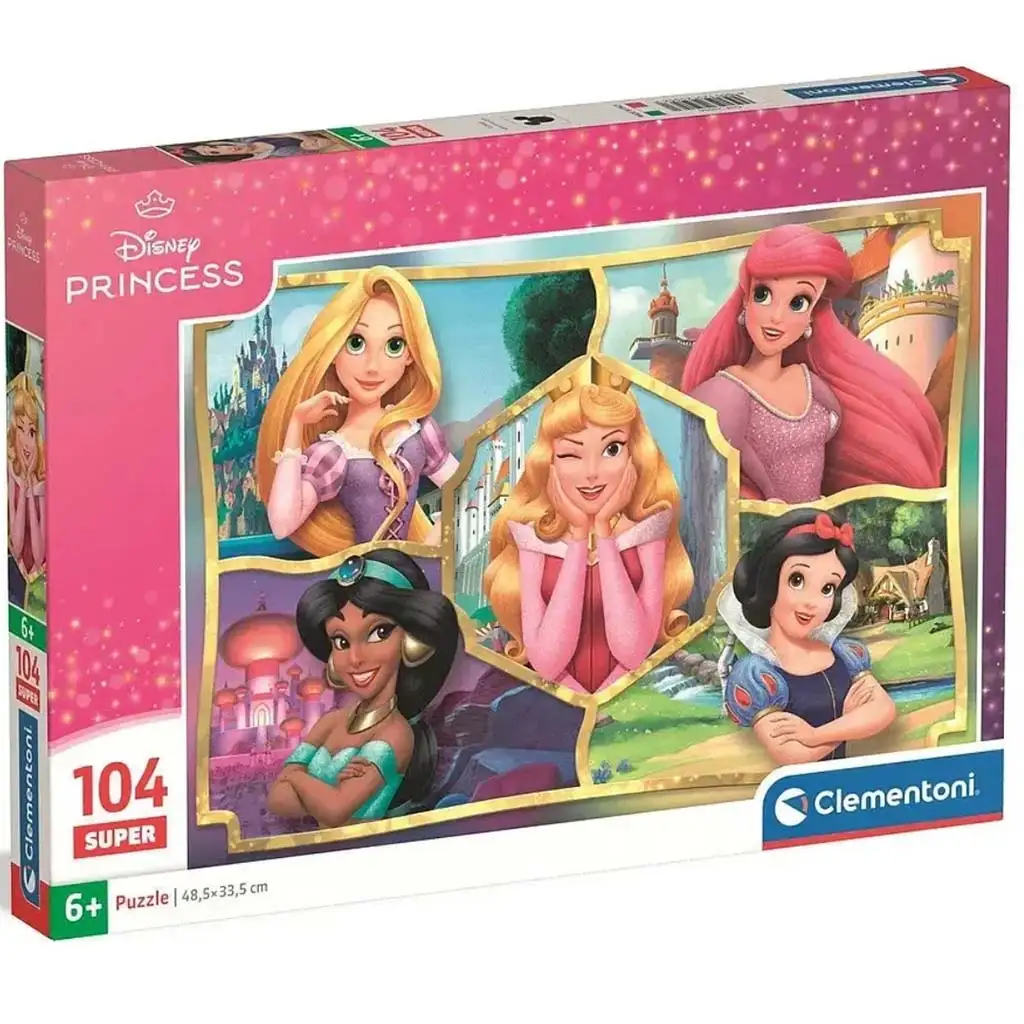 Disney Hercegnők Mosolygós arcok 104db-os super puzzle - Clementoni kép 1