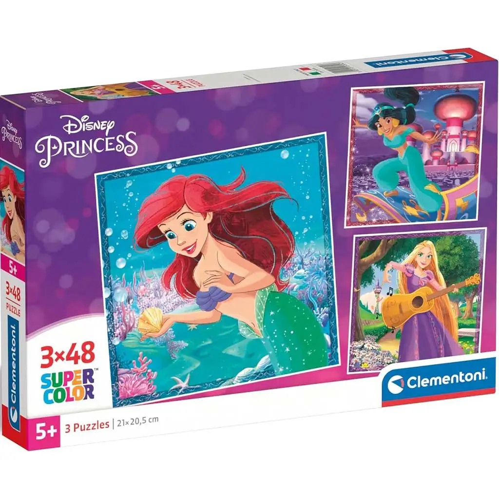 Disney Hercegnők 3x48db-os Supercolor puzzle - Clementoni kép 1