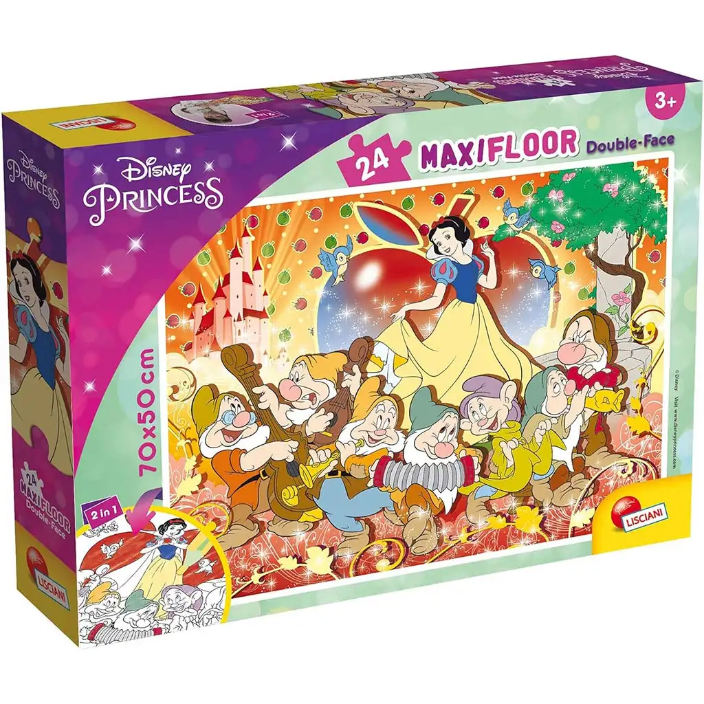 Disney Hófehérke 2 az 1-ben maxi 24db-os puzzle és színező 70x50cm - Lisciani kép 1