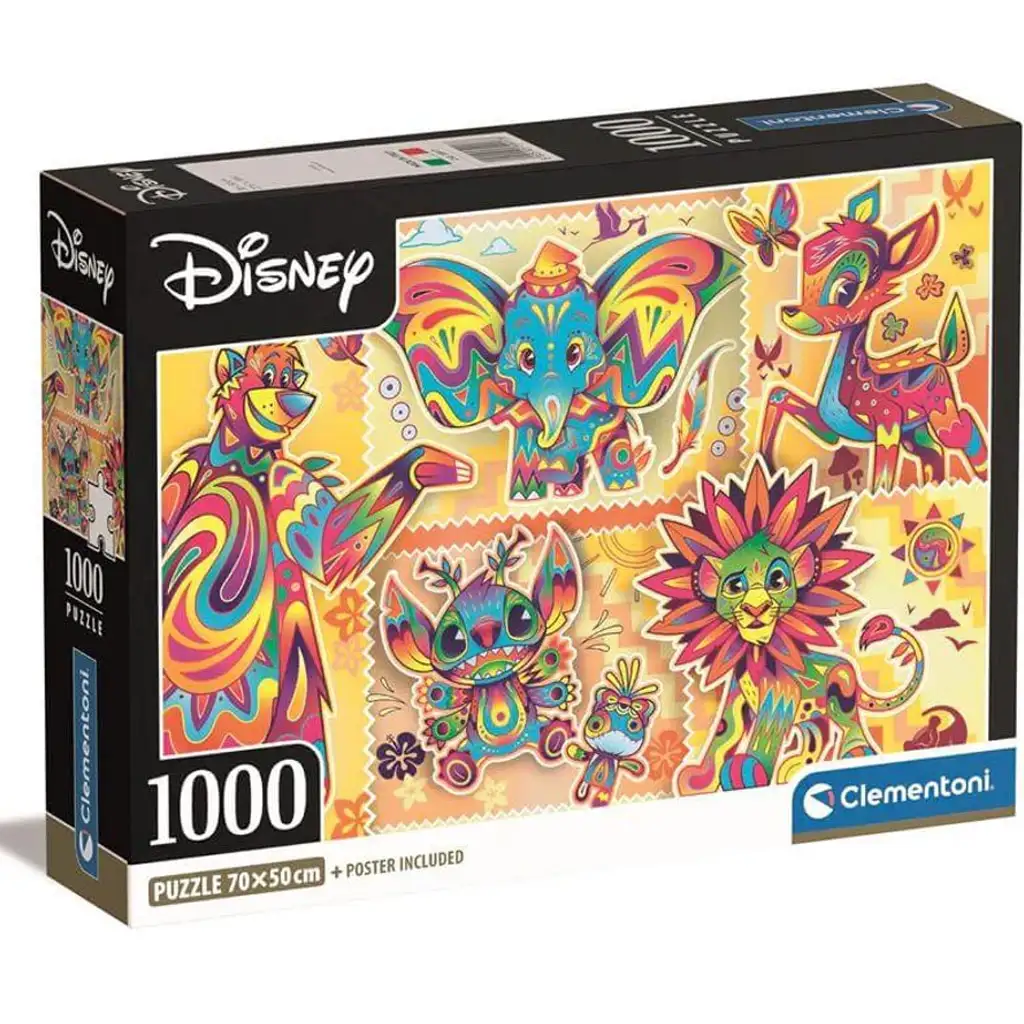 Disney - Klasszikus karakterek 1000 db-os puzzle poszterrel - Clementoni kép 1