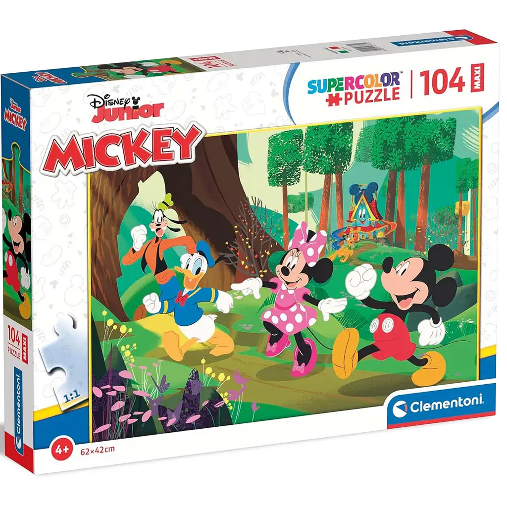 Mickey egér és barátai erdei kalandja 104db-os maxi supercolor puzzle - Clementoni kép 1