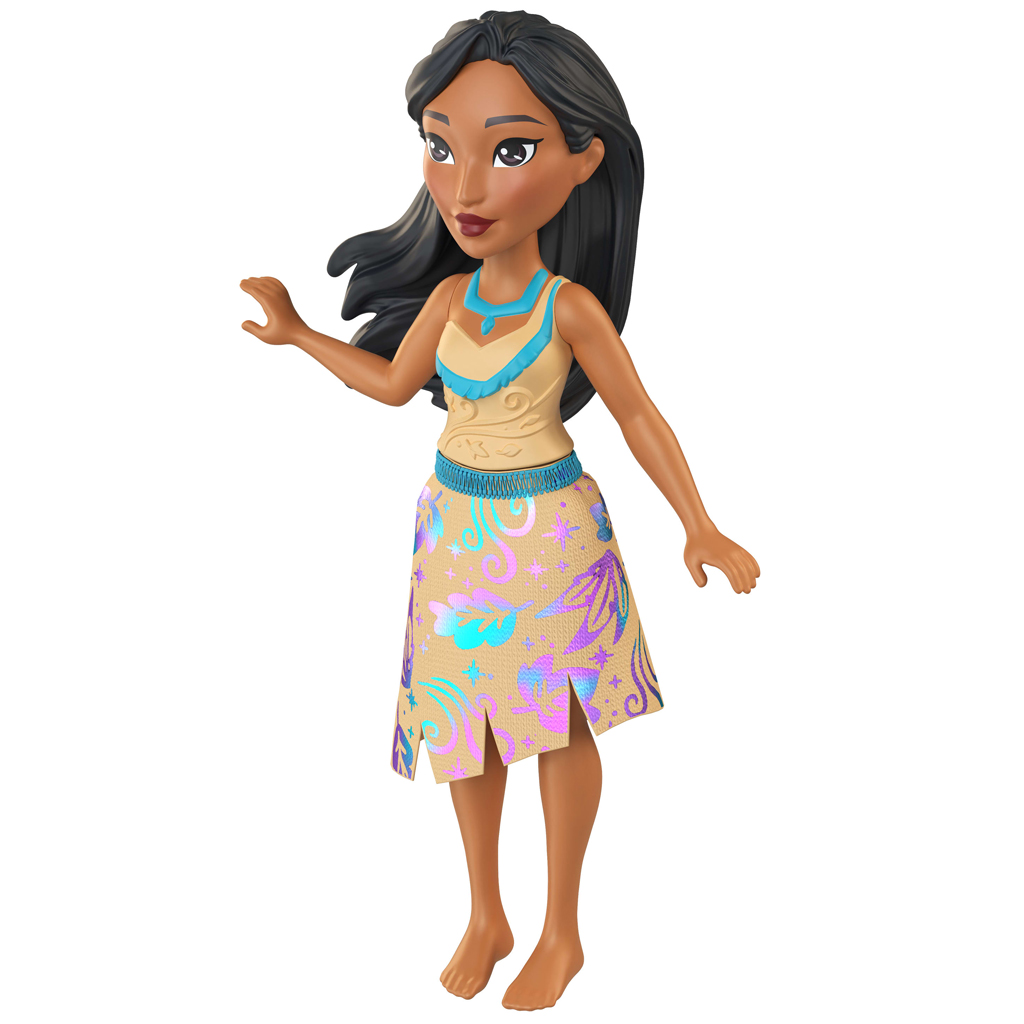 Disney hercegnők: Mini Pocahontas hercegnő baba fényes szoknyával - Mattel kép 2
