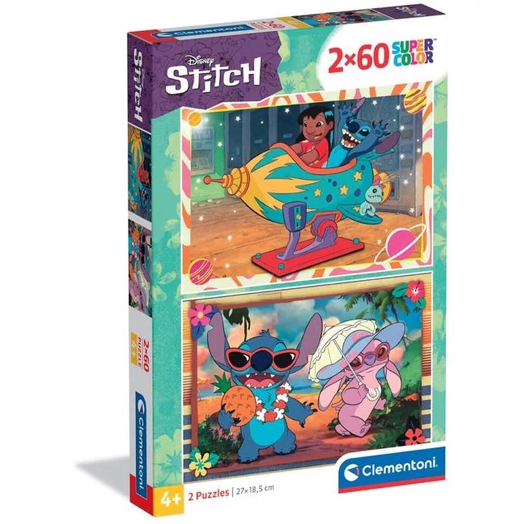 Disney Stitch 2x60db-os Supercolor puzzle - Clementoni kép 1