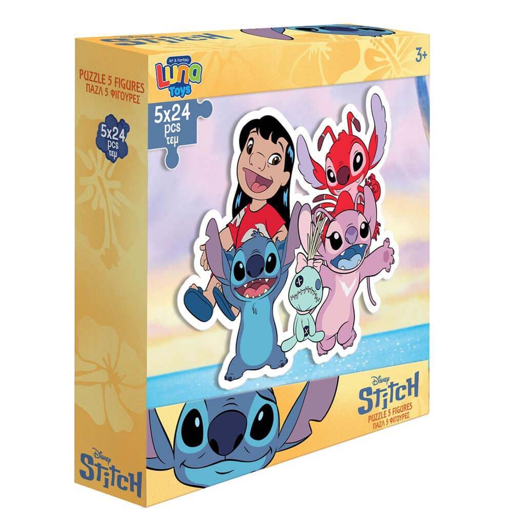 Luna: Disney Stitch szereplők 5x24db-os puzzle kép 1