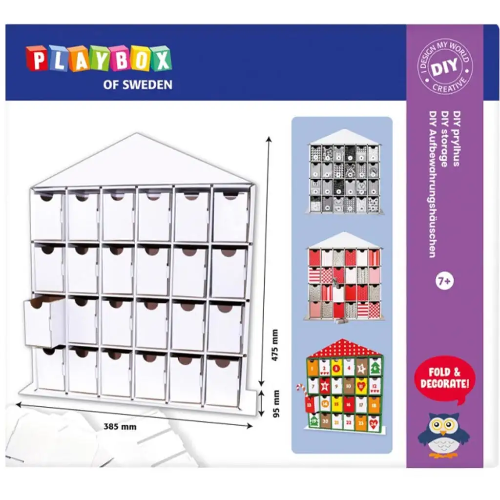 PlayBox: DIY adventi naptár 24 rekeszes 44,5x39x9,5 cm kép 1
