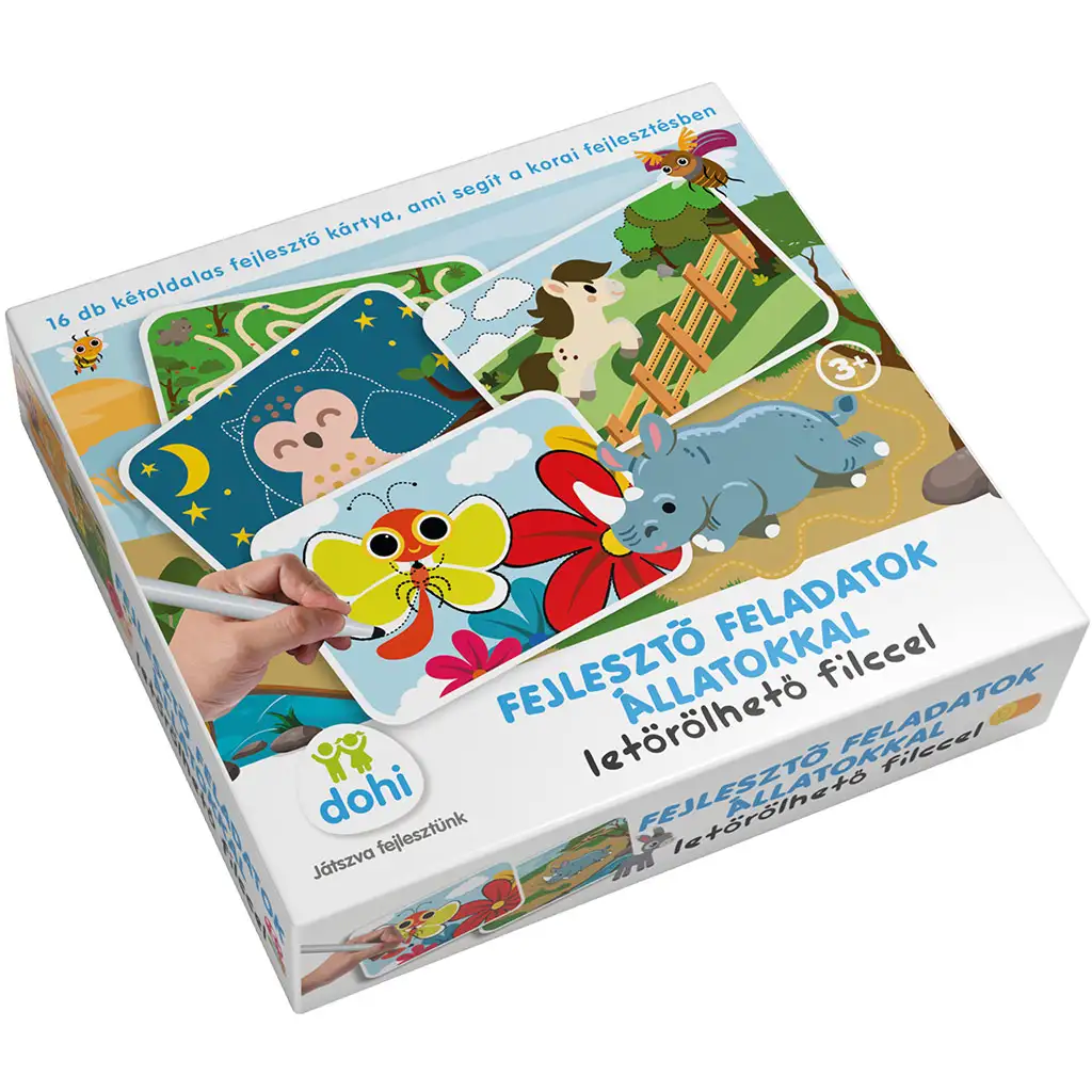 Fejlesztő feladatkártyák letörölhető filccel - Állatok kép 1