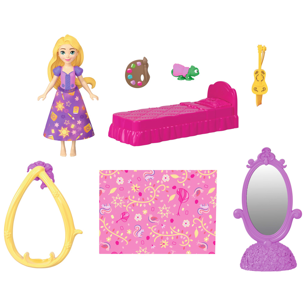 Disney Hercegnők Palota mini Aranyhaj babával - Mattel kép 3