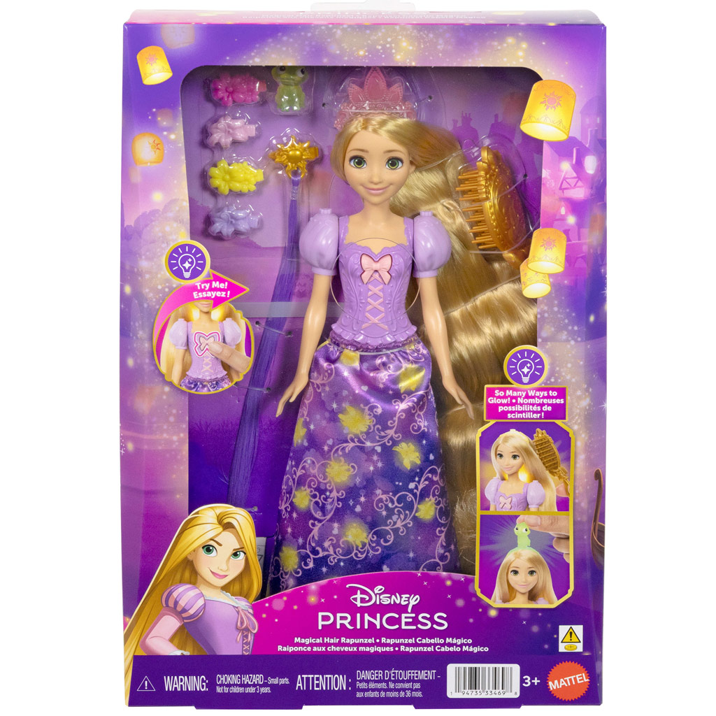 Disney Hercegnők Aranyhaj varázs baba kiegészítőkkel - Mattel kép 1