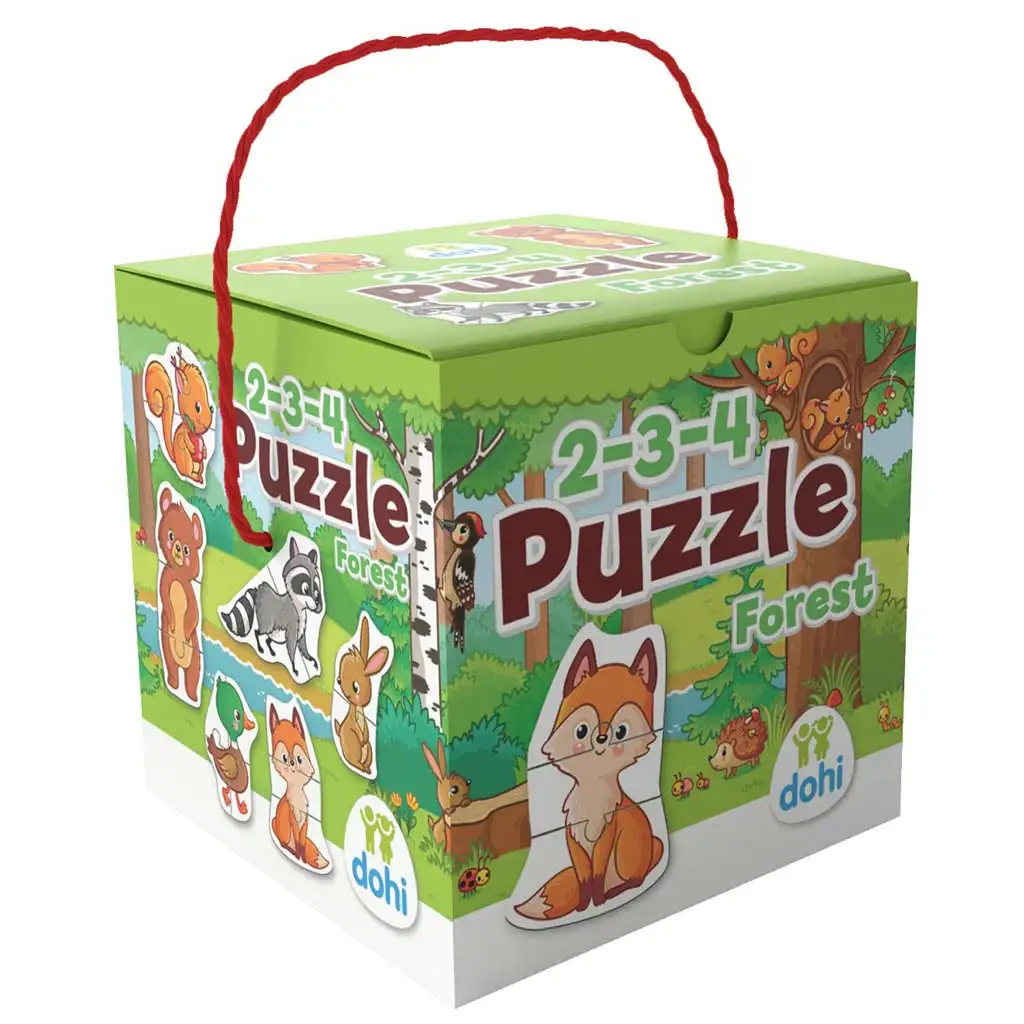 2-3-4 Darabos Puzzle - Erdő állatai kép 1