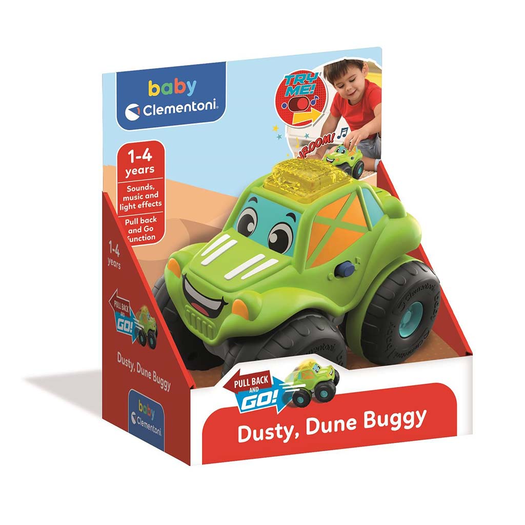 Dusty, hátrahúzós baby dűne buggy hanggal és fénnyel - Clementoni kép 1