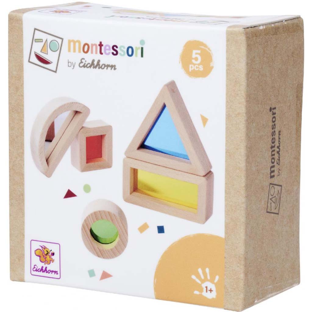 Eichhorn: Fa Montessori Színes Ablakos Formák – Érzékelésfejlesztő építőszett - Simba Toys kép 1