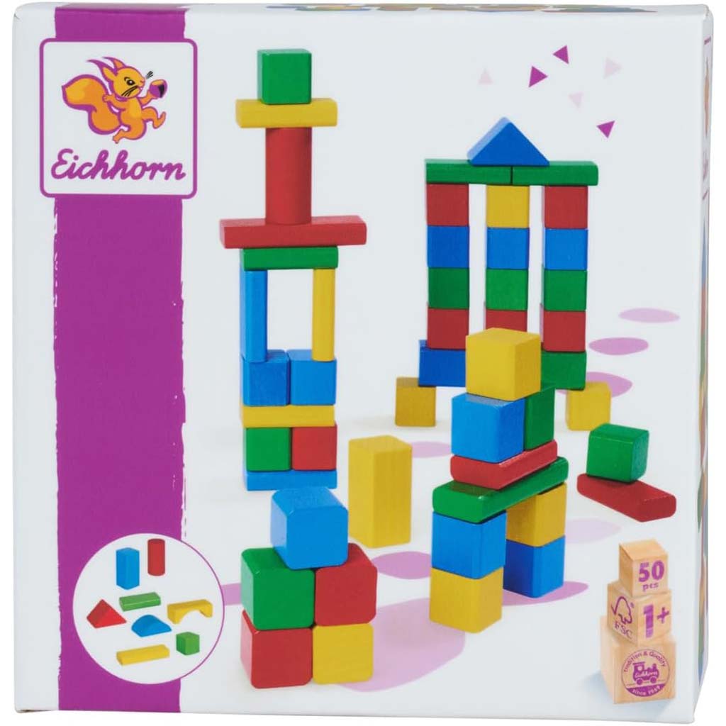 Eichhorn: Színes fakockák 50db-os szett - Simba Toys kép 1
