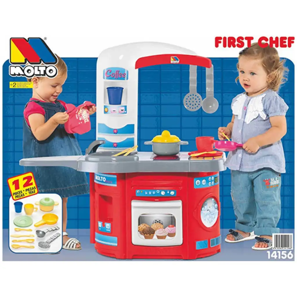 Molto: Első játékkonyhám piros 12db-os szett 65x27x68cm kép 1