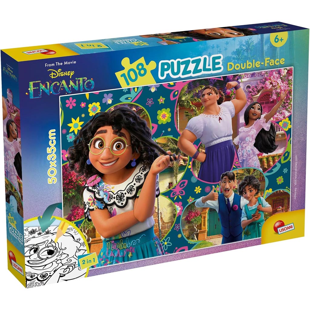 Disney Encanto 2 az 1-ben 108db-os puzzle és színező 50x35cm - Lisciani kép 1
